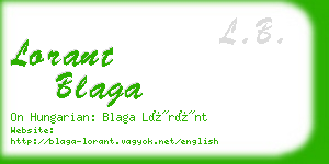 lorant blaga business card